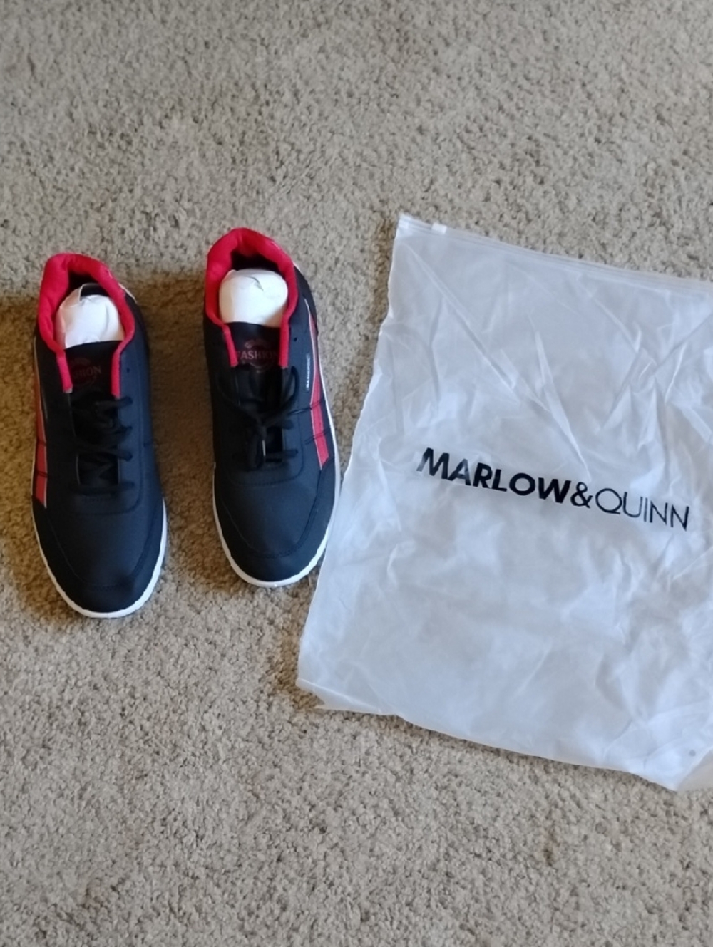 Marlow & Quinn Black & Red Sneakers